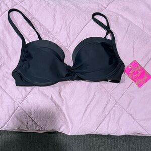 Candie’s Swim Bikini Bra Top Black Padded Size Juniors Small New with Tags